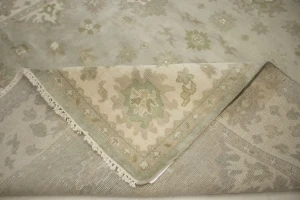 Light Gray Floral 8X10 Oushak Chobi Oriental Rug