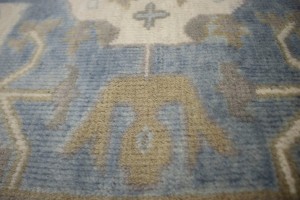 Blue Floral 5X8 Oushak Oriental Rug