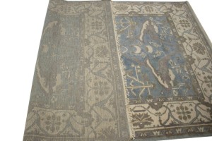 Blue Floral 5X8 Oushak Oriental Rug