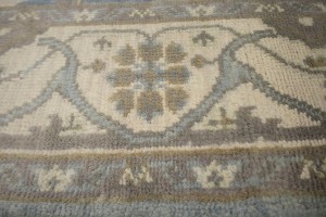 Blue Floral 5X8 Oushak Oriental Rug
