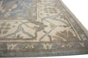 Blue Floral 5X8 Oushak Oriental Rug