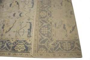 Beige Floral 5X8 Oushak Oriental Rug