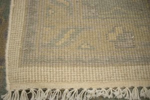 Cream Green Floral 9X12 Oushak Chobi Oriental Rug