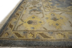 Gray Floral 6X9 Oushak Chobi Oriental Rug