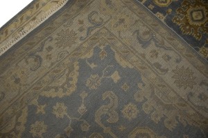 Gray Floral 6X9 Oushak Chobi Oriental Rug