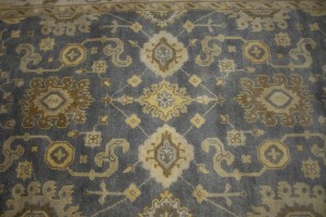 Gray Floral 6X9 Oushak Chobi Oriental Rug