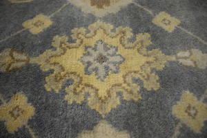 Gray Floral 6X9 Oushak Chobi Oriental Rug