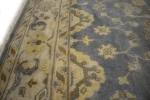 Gray Floral 6X9 Oushak Chobi Oriental Rug