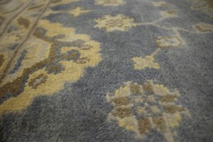 Gray Floral 6X9 Oushak Chobi Oriental Rug