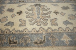 Muted Cream Floral 6X9 Oushak Chobi Oriental Rug