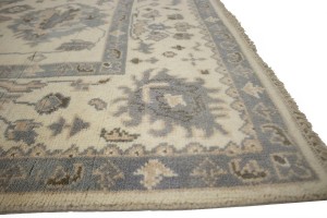 Muted Cream Floral 6X9 Oushak Chobi Oriental Rug
