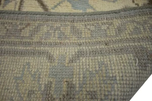 Muted Gray Floral 9X12 Traditional Oushak Oriental Rug