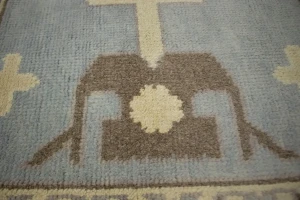 Muted Gray Floral 9X12 Traditional Oushak Oriental Rug