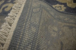 Slate Gray Geometric 5X8 Oushak Chobi Oriental Rug
