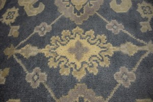 Slate Gray Geometric 5X8 Oushak Chobi Oriental Rug