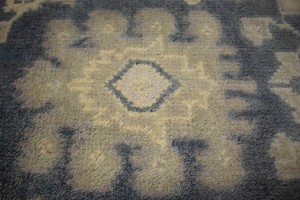 Slate Gray Geometric 5X8 Oushak Chobi Oriental Rug