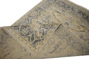 Beige Floral 5X8 Oushak Oriental Rug