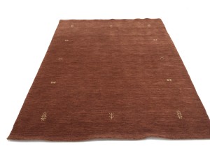 Rusty Red Modern Solid 6X8 Gabbeh Oriental Rug