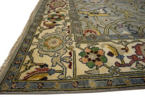 Gray Floral 9X12 Oushak Oriental Rug