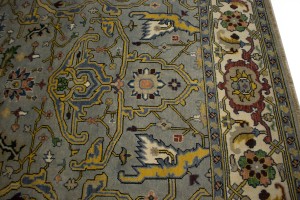 Gray Floral 9X12 Oushak Oriental Rug