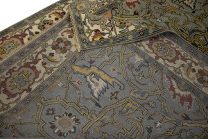 Gray Floral 9X12 Oushak Oriental Rug