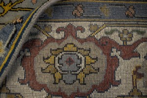 Gray Floral 9X12 Oushak Oriental Rug