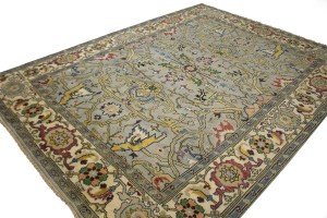 Gray Floral 9X12 Oushak Oriental Rug