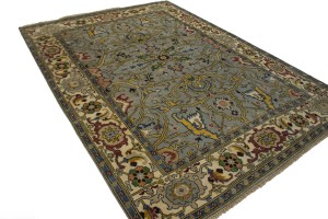 Gray Floral 9X12 Oushak Oriental Rug