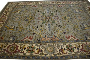 Gray Floral 9X12 Oushak Oriental Rug