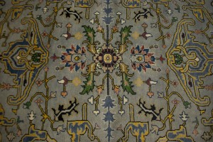 Gray Floral 9X12 Oushak Oriental Rug
