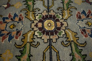 Gray Floral 9X12 Oushak Oriental Rug