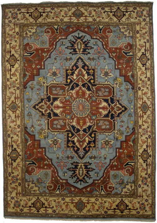 Gray Tribal Geometric 10X14 Heriz Serapi Oriental Rug