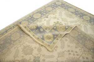 Muted Cream Floral 8X10 Transitional Oushak Chobi Oriental Rug