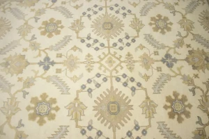 Muted Cream Floral 8X10 Transitional Oushak Chobi Oriental Rug
