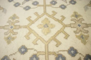 Muted Cream Floral 8X10 Transitional Oushak Chobi Oriental Rug