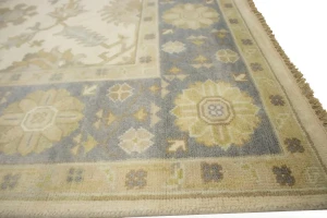 Muted Cream Floral 8X10 Transitional Oushak Chobi Oriental Rug