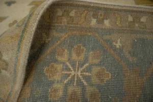 Cream Casual 8X10 Floral Oushak Oriental Rug