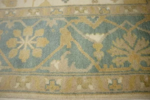 Cream Casual 8X10 Floral Oushak Oriental Rug