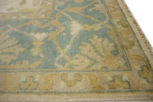Cream Casual 8X10 Floral Oushak Oriental Rug