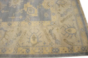 Gray Floral 8X10 Oushak Chobi Oriental Rug