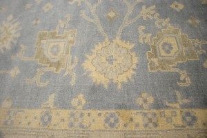 Gray Floral 8X10 Oushak Chobi Oriental Rug