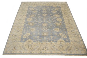 Gray Floral 8X10 Oushak Chobi Oriental Rug