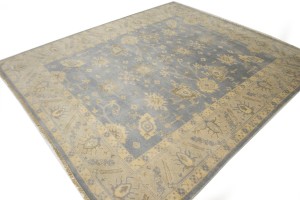 Gray Floral 8X10 Oushak Chobi Oriental Rug