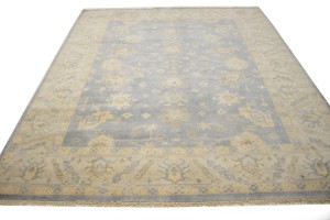 Gray Floral 8X10 Oushak Chobi Oriental Rug