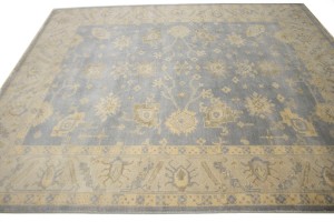 Gray Floral 8X10 Oushak Chobi Oriental Rug