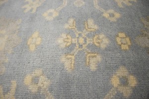 Gray Floral 8X10 Oushak Chobi Oriental Rug