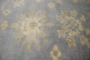 Gray Floral 8X10 Oushak Chobi Oriental Rug