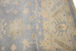 Gray Floral 8X10 Oushak Chobi Oriental Rug