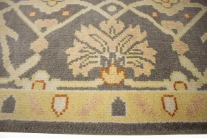 Muted Brown Floral 8X10 Oushak Oriental Rug