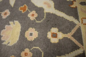 Muted Brown Floral 8X10 Oushak Oriental Rug